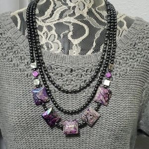 Handmade layered necklace.